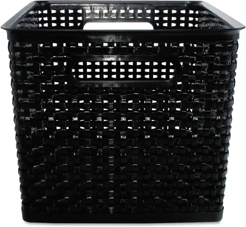 Vista 7 de Advantus 40327 Contenedores de tejido, 13 7/8 x 10 1/2 x 4 3/4, plástico, negro, 2 contenedores