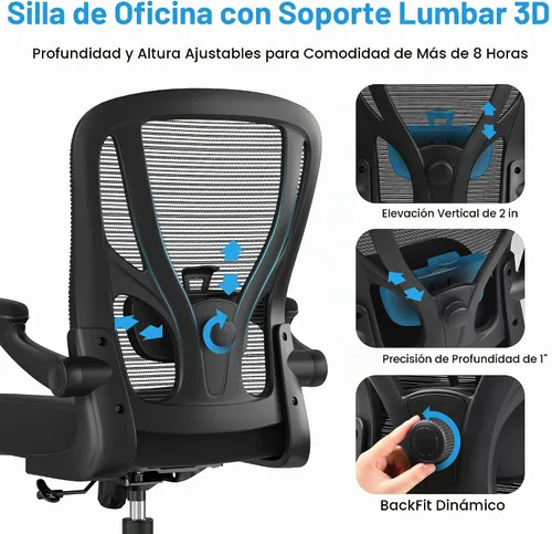 Vista 4 de Silla de oficina ergonómica para escritorio, silla de computadora