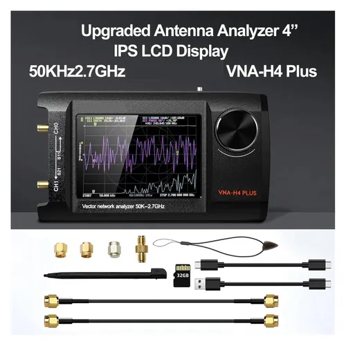 Vista 3 de Spectrum Analyzer, 50KHz to 2.7GHz NanoVNA-H4 Plus VNA-H4 Vector Network Analyzer Antenna