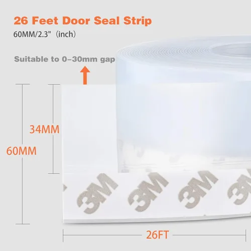 Vista 31 de MIKOSI cinta de sellado de silicona de 26 pies, cinta adhesiva para puertas, ventanas, huecos de duchas