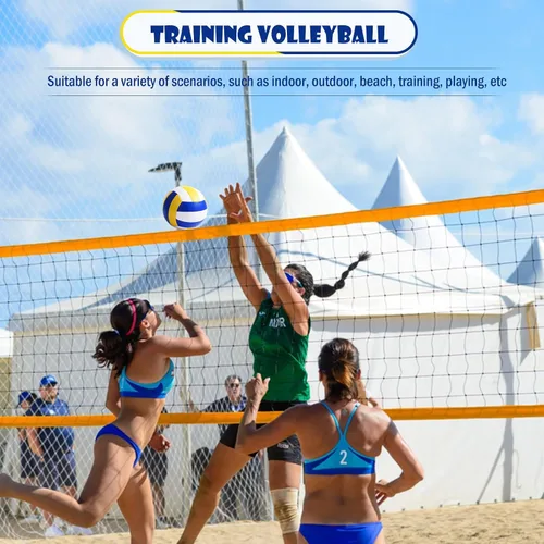 Vista 6 de AWIZOM Paquete de 6 pelotas de voleibol de tamaño oficial 5 de cuero sintético suave recreativo, pelota de voleibol a granel para interiores