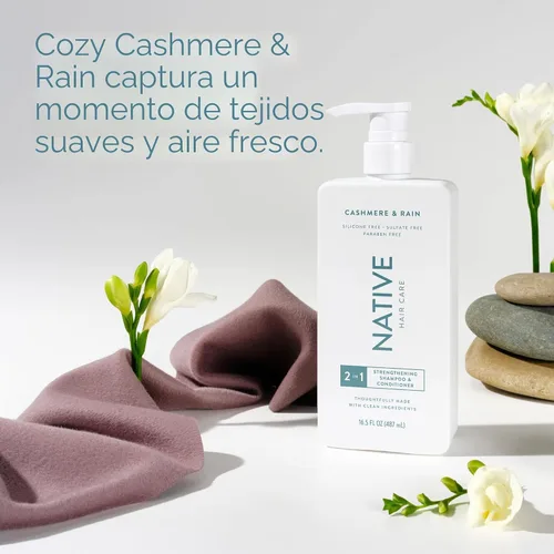 Vista 8 de Native Champú y acondicionador 2 en 1 Stengthening Cashmere & Rain 16.5 fl oz.