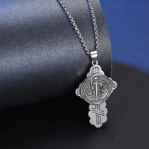 Vista 6 de LES OSEWA Collar de plata de ley 925 con amuleto de medalla milagrosa, joyería para hombres y mujeres con cadena Rolo de 0.079 in, 20+2 pulgadas