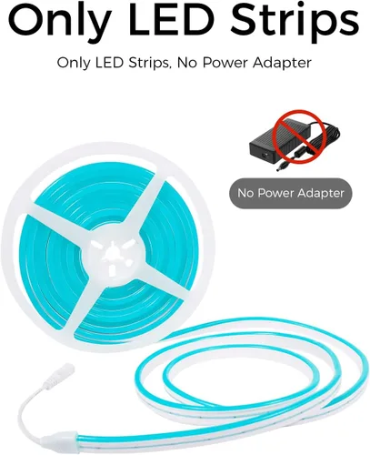 Vista 6 de YM E-Bright Tira de luces LED de neón de 12 V, cuerda de silicona para interiores y exteriores, 16.4 pies, 600SMD, impermeable, flexible