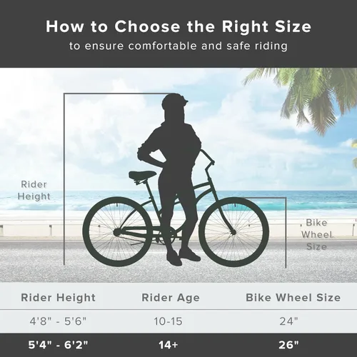 Vista 6 de Sixthreezero Urban Lady Beach Cruiser - Bicicleta híbrida de 3 velocidades para mujer