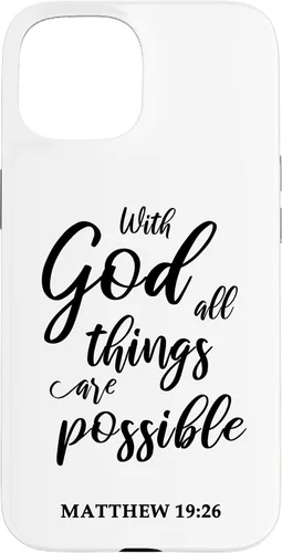 Vista 6 de Christian Message Faith Jesus Matthew 19:26 Case for iPhone 17
