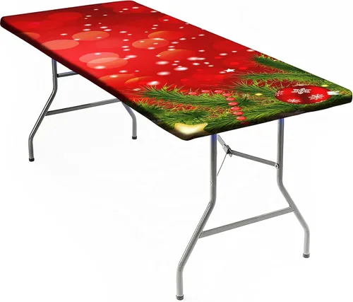 Vista 38 de Mantel rectangular elástico ajustable, con textura de madera de granja, cubierta de mesa de poliéster para mesa de bufé, picnic, cafeterías Mantel