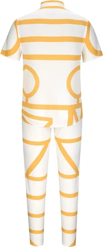 Vista 5 de Muscularfit Conjunto deportivo de verano de 2 piezas para hombre, conjunto deportivo de manga corta con estampado de camisa y pantalón para correr