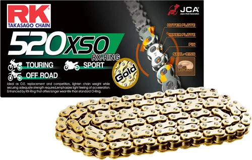 Vista 2 de RK Racing Chain BP520XSO-120 Negro/Acero 120 Link X Cadena de anillo con enlace de conexión