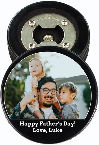 Vista 10 de Abridor de botellas de hockey para el Día del Padre, regalo personalizado impreso para el mejor papá, tamaño oficial, diseño personalizado de Thanks