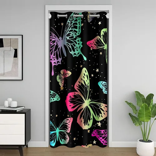 Vista 12 de Erosebridal Highland - Cortina opaca para puerta de vaca, con diseño de rosas para niños, niñas, niños, con animales salvajes del oeste
