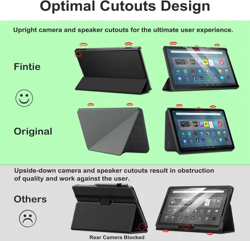 Vista 6 de Fintie Funda delgada para tableta Amazon Fire Max 11 (13ª generación, versión 2023) – Funda rígida de triple pliegue ligera con función de encendido
