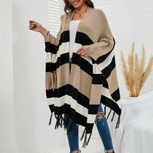 Vista 3 de Suéter de punto de pashmina de moda para mujer