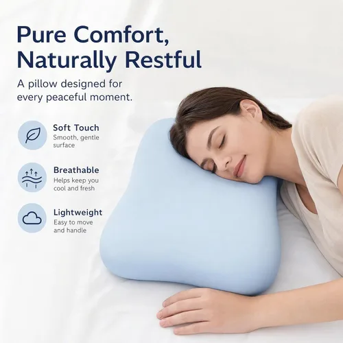 Vista 3 de Almohada ergonómica de espuma viscoelástica para dolor de cuello Azul