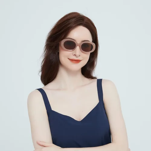 Vista 2 de Zeelool Gafas de sol ovaladas retro para mujer, polarizadas de los años 90, gafas de sol vintage ZSP0058