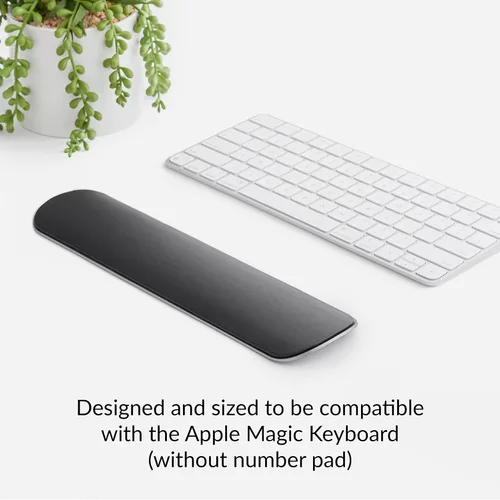 Vista 4 de HumanCentric - Almohadilla para reposamuñecas para teclados Apple Magic y Tenkeyless Soporte ergonómico de muñeca en aluminio gris espacial
