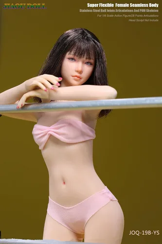 Vista 7 de Fremego Cuerpo femenino a escala 1/6, hombros estrechos de niña joven, busto pequeño, figura de acción súper flexible sin costuras, cuerpo