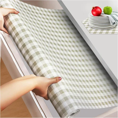 Vista 11 de Beautysaid Revestimiento de estante y cajón para armario de cocina, papel antideslizante no adhesivo, impermeable, lavable, grueso para tocador