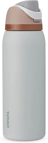 Vista 90 de Owala FreeSip - Acero inoxidable - 32 oz - Morado/Azul (pistas de esquí de los años 80)