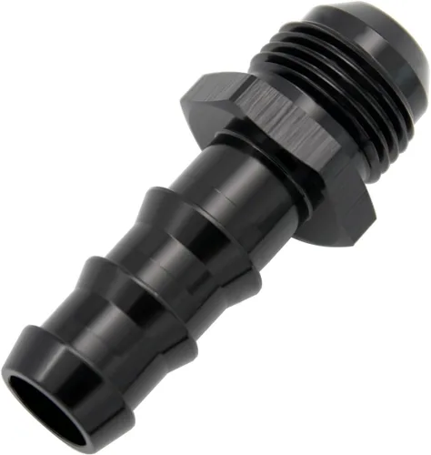 Vista 20 de Negro recto aluminio 4AN macho Flare a 1/4 "(6.3mm) Barb Push Hose Barb Fitting Adapter