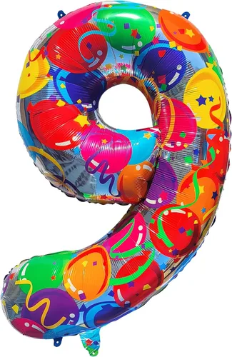 Vista 14 de Globos del número 0, globos arcoíris cero para decoraciones de cumpleaños de 10, 40 pulgadas, globos de neón grandes números 20, globos iridiscentes