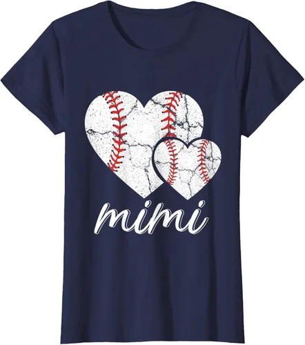 Vista 42 de Camiseta de béisbol Mimi para el Día de la Madre, Negro, S