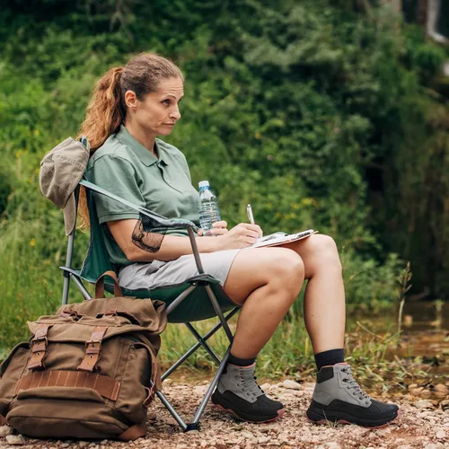 Vista 2 de NORTIV 8 Botas de senderismo impermeables para mujer, botas de senderismo al aire libre para senderismo