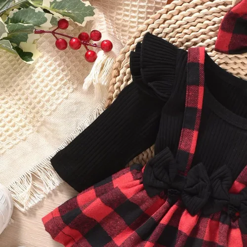 Vista 136 de Unutiylo Ropa de bebé recién nacida prematura con tirantes, traje de otoño e invierno, traje de manga larga con volantes