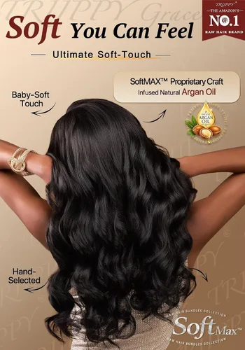 Vista 5 de TRIIPPY Paquetes de Ondas Corporales de Cabello Humano, 100% Cabello Camboyano Crudo Ondulado 3 Paquetes, Triple la Vida Útil Comparado con Paquetes