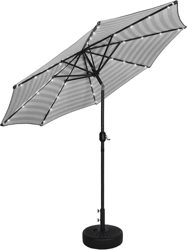 Vista 8 de WestinTrends Cyrus - Sombrilla de patio al aire libre de 9 pies Negro/Blanco