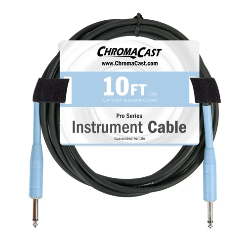 Vista 17 de ChromaCast Pro Series CC-PSCBLSS cables para instrumentos con extremos derechos, Vainilla crema