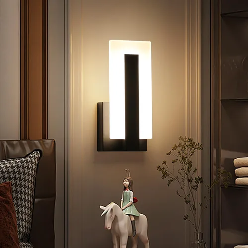 Vista 2 de Apliques de Pared Modernos con Conexión Directa, Ajuste de Brillo Sin Escalas del 10%-100%, 7W, LED de Acrílico, Luz de Pared Adecuada para Sala
