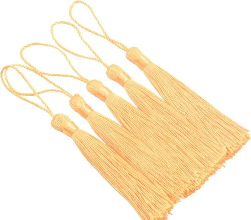 Vista 13 de KONMAY, borlas pequeñas y suaves, con bucles para proyectos de bricolaje, hechas a mano, sedosas, de 3.5 pulgadas, 20