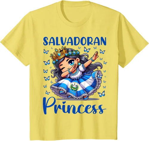Vista 5 de Camiseta de princesa salvadoreña dabbing para niñas y niños