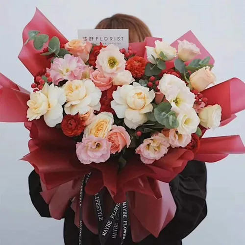 Vista 9 de Papel de regalo floral coreano, 40 hojas, suministros para floristería, papel de regalo para ramo de flores impermeables, suministros florales