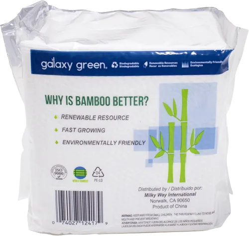 Vista 6 de Servilleta de papel desechable de bambú de 2 capas (100 unidades x paquete de 12)