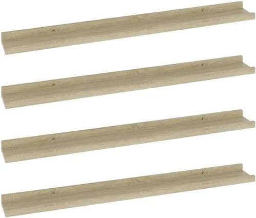 Vista 23 de Black Floating Shelves Set of 4, Wall Mounted MDF Shelves with Matte Finish for Living Room, Bedroom Decor Display