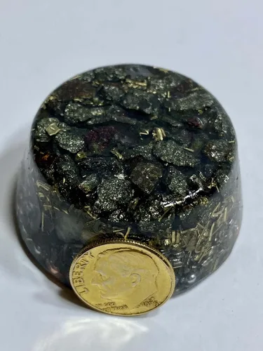 Vista 3 de Chalcopyrite Peacock Ore Single Crystal Small Tower Buster Orgone Generator Energy Accumulator PERFECT GIFTING TOOL!!!! Orgonite Many Beautiful
