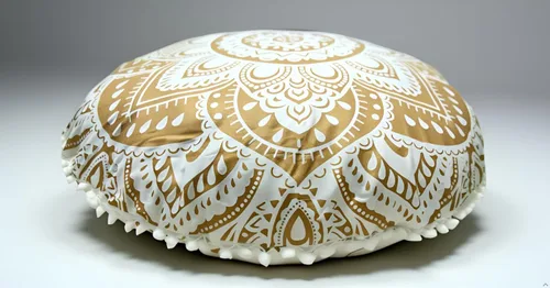 Vista 45 de CRAFT KALA Funda de cojín redonda grande de 32 pulgadas para el suelo bohemio, funda de puf boho, funda de cojín de mandala para meditación, cojines