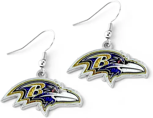Vista 20 de aminco NFL - Aretes deslumbrantes con purpurina para mujer