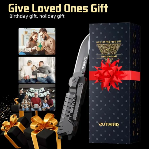 Vista 6 de Regalos de multiherramienta para hombres, rellenos de calcetines de Navidad para papá de hija e hijo, cuchillo multiherramienta 17 en 1 EDC,