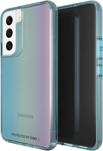 Vista 8 de ZAGG Gear4 Milan - Funda azul Aurora - que destaca el material de protección D3O para Samsung Galaxy S22