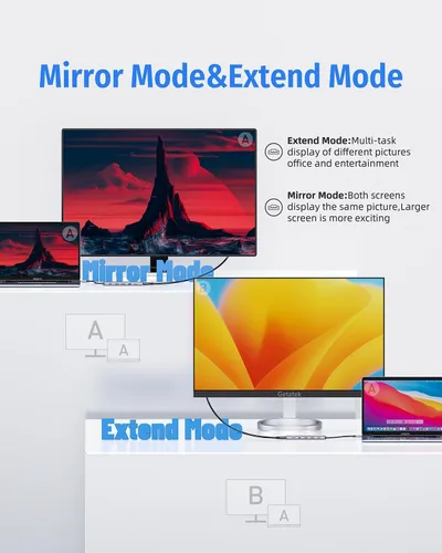 Vista 5 de Hub USB C 6 en 1 de 10 Gbps, adaptador HDMI multipuerto para MacBook 4K a 60Hz a USB C 3.2, puertos USB-3.2 de 3 puertos, 100 W PD, lector de crard