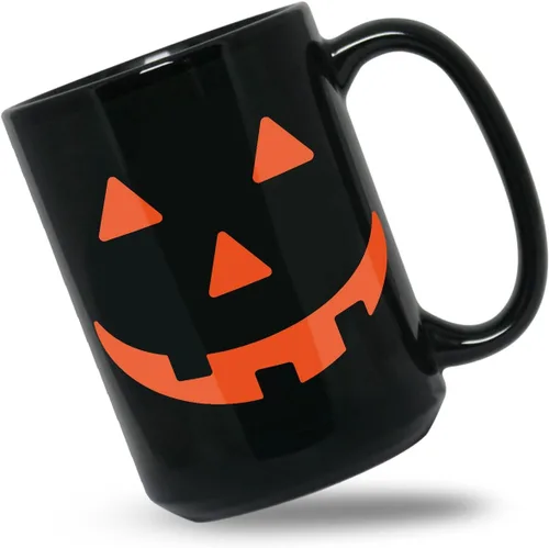Vista 3 de WeGotGood Taza de Halloween Jackolantern Taza de café con cara de calabaza, tazas de otoño