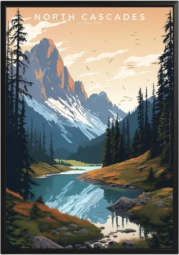 Vista 39 de Póster del Parque Nacional Acadia, arte abstracto de la pared, arte de pared de paisaje natural retro, impresiones artísticas de pared para oficina