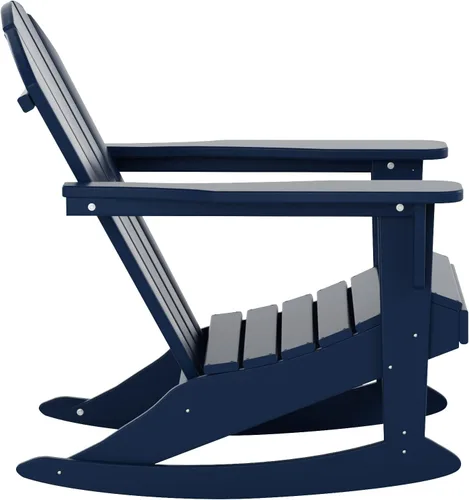 Vista 178 de WestinTrends Silla mecedora Malibu de poliéster para exterior/patio Adirondack, Negra