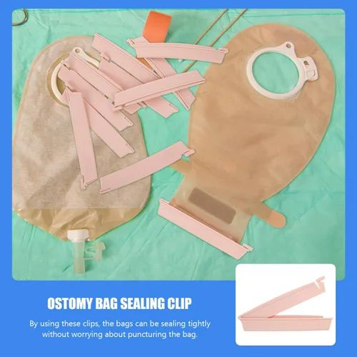 Vista 4 de Healifty 10 Uds. Ostomía Bolsa Clip Drenable Bolsa Abrazadera Cola Cierre Surefit A Prueba de fugas Colostomía Sellado Barras Postoperatorio
