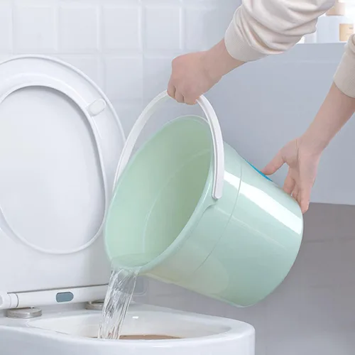 Vista 8 de Cubo de agua y taza de 12.2L redondo cubo de limpieza cubo robusto compacto y ligero para lavado de coches Verde