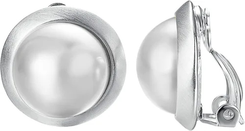 Vista 13 de Yoursfs Clip on Earrings for Women Round Faux Pearl Earrings Clipon 18K Gold Plated Non Pierced Earring Jewelry