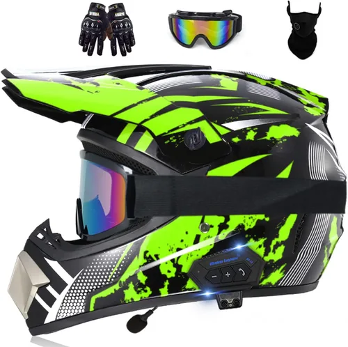 Vista 7 de Casco de motocross Bluetooth para adultos, casco de motocross, aprobado por DOT/ECE, perfecto para motocicletas de motocross, motos de cross, ATV